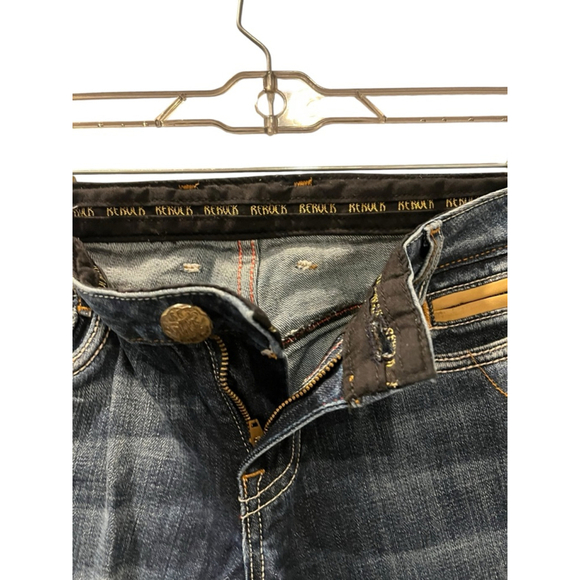 ReRock Express Embellished Embroidered Dark Wash Denim Jeans Size 28 07RJ72 Blue - Picture 7 of 8